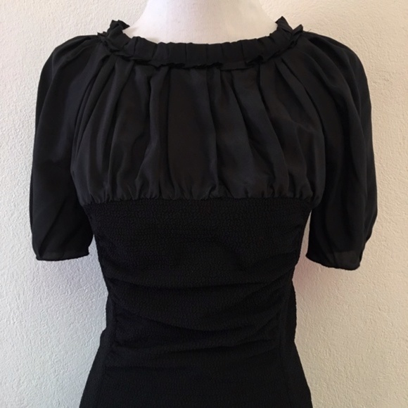 Nina Ricci Black Silk Midi Dress Size US6 / FR38 - Picture 2 of 8
